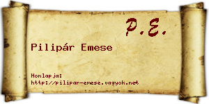 Pilipár Emese névjegykártya